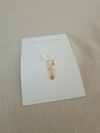 Pretty Flower white clip middel (1 stuk)