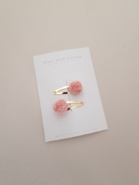 Pompom Peach Pink klein (2 stuks)
