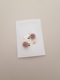 Pompom Mauve klein (2 stuks)