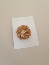 Antislip haarspeldje Brown Big Blossom