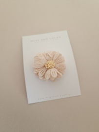 Antislip haarspeldje Beige Big Blossom