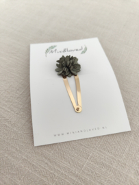 Green flower clip groot (1 stuk)