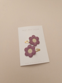 Flower Amélie Purple clip klein (2 stuks)