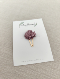 Purple flower clip klein (1 stuk)
