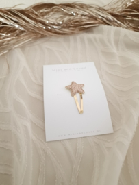 Glitter Christmas star rose gold middel (1 stuk)