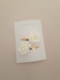 Rose white clip middel (2 stuks)