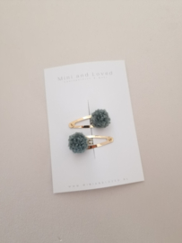 Pompom Green klein (2 stuks)