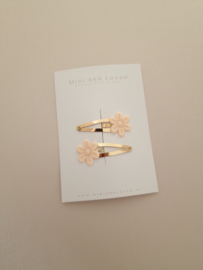 Bloss peach flower clip middel (2 stuks)
