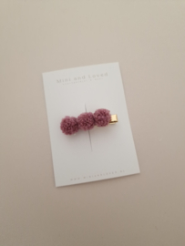 Pompom Aubergine line middel (1 stuk)