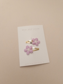 Jasmine Lila flower clip klein (2 stuks)
