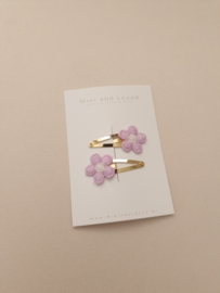 Jasmine Lila flower clip middel (2 stuks)
