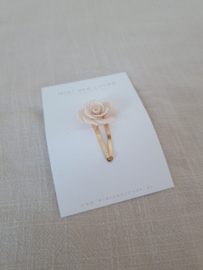 Rose beige clip middel (1 stuk)