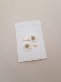 Flower White Gold clip klein (2 stuks)