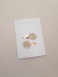 Golden flower small clip klein (2 stuks)