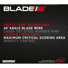 Winmau Blade 6 Triple Core PDC - Professioneel Dartbord