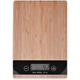 Digitale Precisie Keukenweegschaal - Tot 5000 gram (5kg) - Bamboe