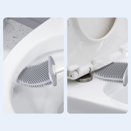 RiMa7 Siliconen WC Borstel – Toiletborstel Met Houder – Vrijstaand Of Hangend – Wit