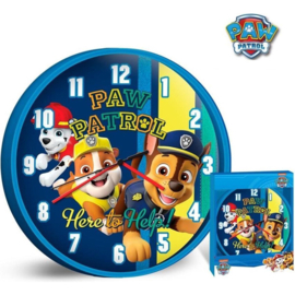 PAW Patrol Wandklok Here to Help - Ø 25 cm - Blauw