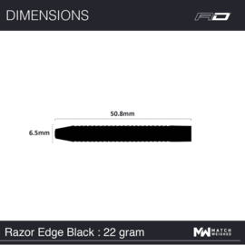 RED DRAGON - Razor Edge Black: Steeltip Tungsten Dartpijlen Professioneel