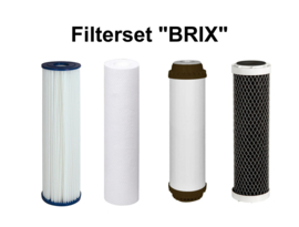 Kit de 4 cartouches "BRIX"  pour Filtration 4 niveaux  10"   3/4 Pouces avec traitement eau souterraine