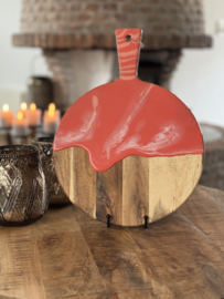 Vivid Tangerine ronde borrelplank