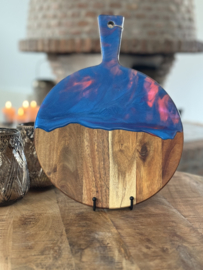 Pink Blue ronde serveerplank