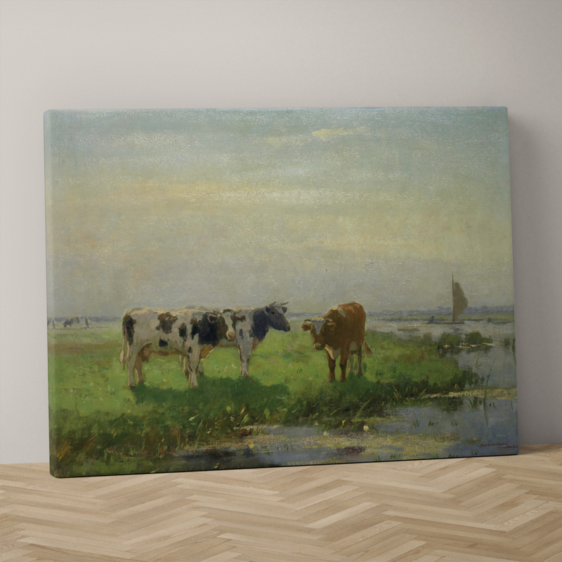 Koeien in de wei door Bernardus Antonie van Beek