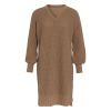 knitfactory gebreide jurk Robin Tobacco/Nude