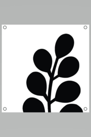 Label-R mini tuinposter collage blad zwart  30 x 30 cm.