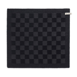 knitfactory keukendoek block zwart/antraciet