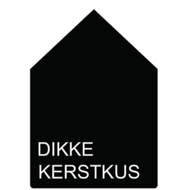Label-R huisje zwart dikke kerstkus 30 cm.