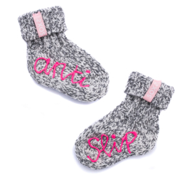 Soxs baby pink grey met tube antislip 19-27