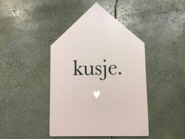Label R huisje roze kusje 30 cm