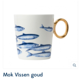 heinen Delftware mok vissen goud