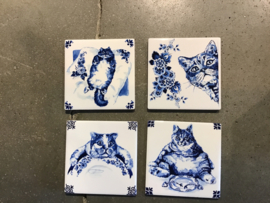 HDB onderzetters Delfts blauw set van 4
