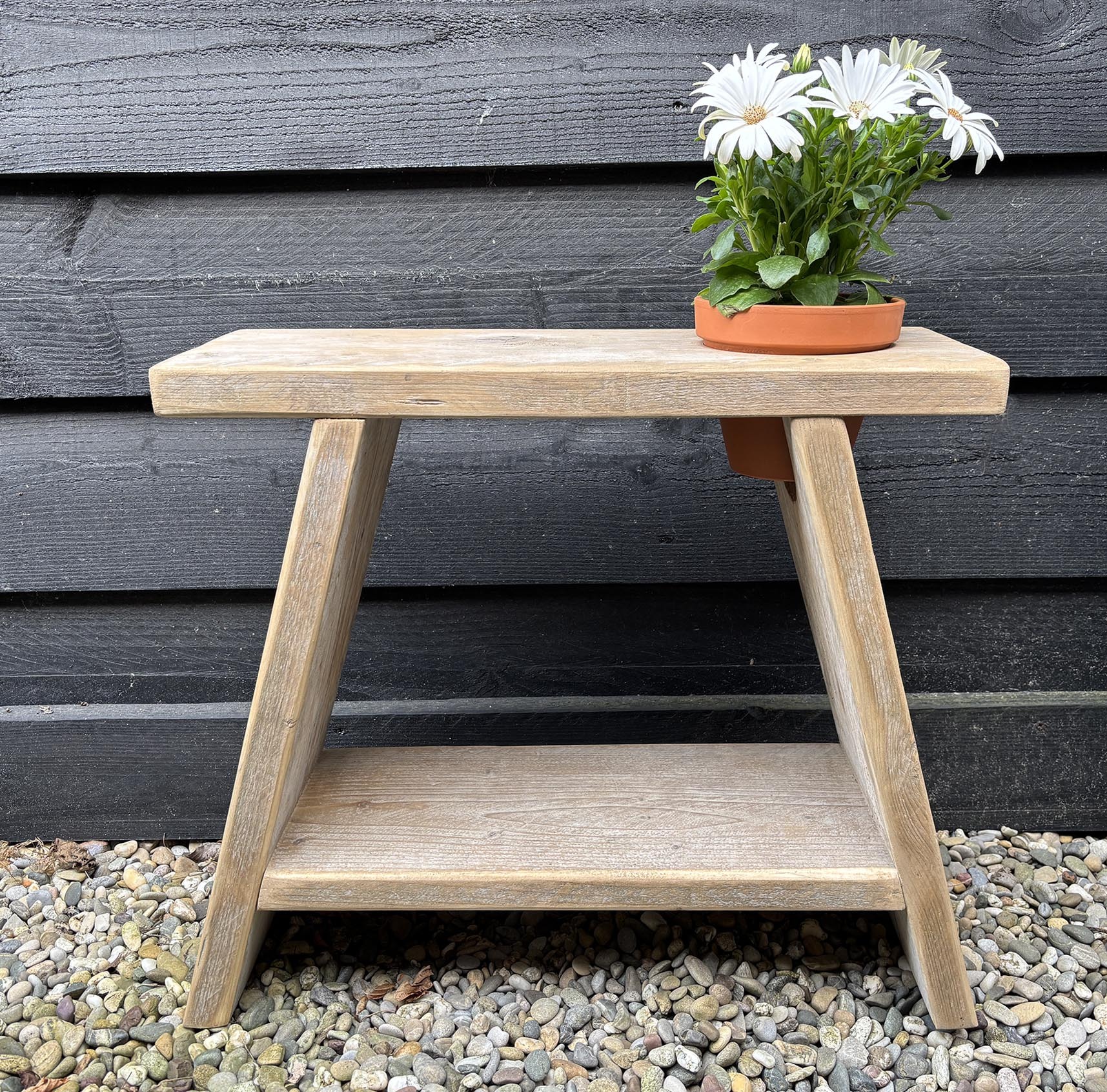 Bloempot bankje oranje