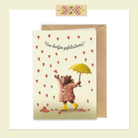 kaartje - Van hartjes gefeliciteerd