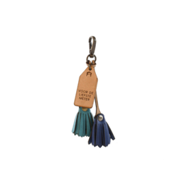Lederen sleutelhanger met naamlabel
