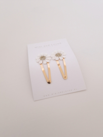 Flower White Gold clip groot (3 stuks)