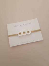 Haarband Flower White Gold (3 stuks)