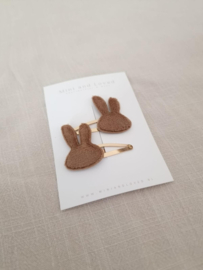 Bunny clip Brown middel (3 stuks)