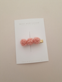 Pompom Peach Pink line middel (3 stuks)