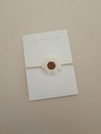 Haarelastiek | Flower Amélie Off-white (3 stuks)