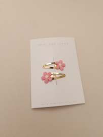 Small Flower Bright Pink clip klein (3 stuks)
