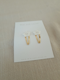 Pretty flower white clip klein (3 stuks)