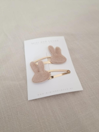 Bunny clip Beige groot (3 stuks)