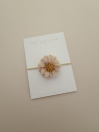 Haarelastiek | Beige Woolly Flower (3 stuks)