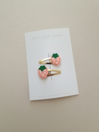 Strawberry Pink clip klein (3 stuks)