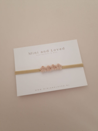 Haarband Mini pluche beige (3 stuks)