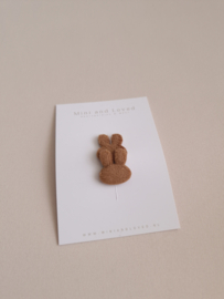 Antislip haarspeldje Mini bunny brown (3 stuks)